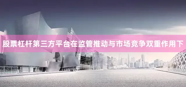 股票杠杆第三方平台在监管推动与市场竞争双重作用下