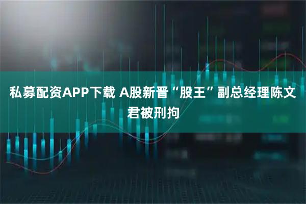 私募配资APP下载 A股新晋“股王”副总经理陈文君被刑拘